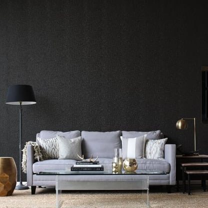 Zeeko Black Crocodile Peel and Stick Wallpaper 35.4" x 120" - color: Black, size: 35.4in x 10ft