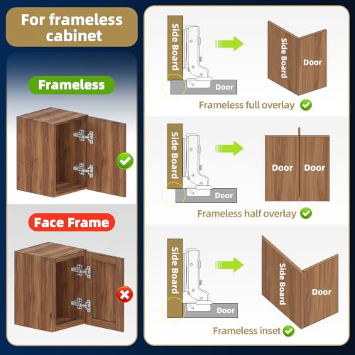 12 Pack Inset Soft Close Cabinet Hinges – 105° 3D Adjustable - style: inset