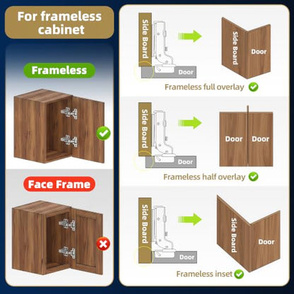 12 Pack Inset Soft Close Cabinet Hinges – 105° 3D Adjustable - style: inset