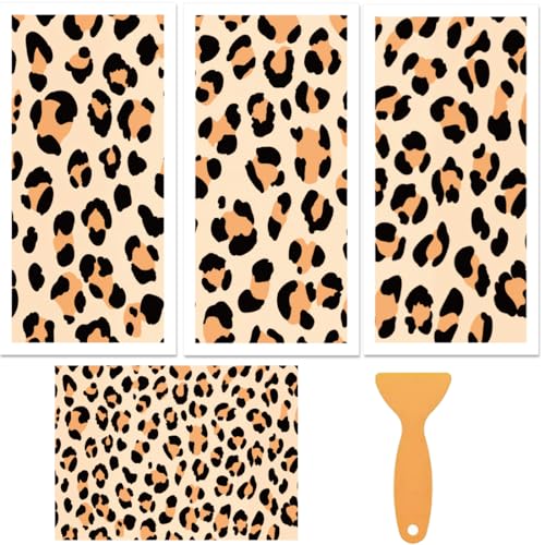 3 Sheet Leopard Rub on Transfers for Crafts and Furniture 6x12 - style: Leopard Print