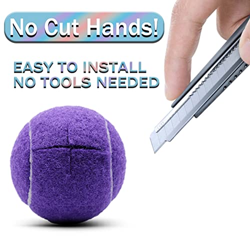 Precut Tennis Balls for Walker and Furniture Legs - color: Purple, size: 4 Pack