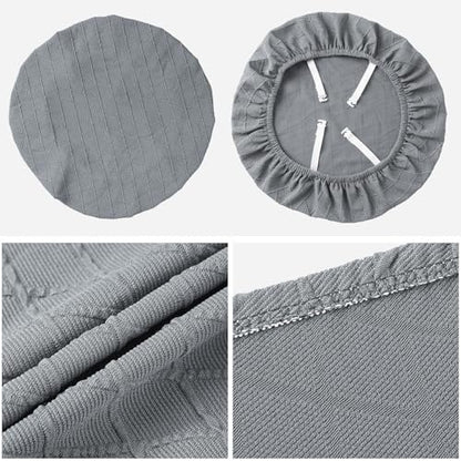 Fuloon Dining Chair Seat Covers Stretch Slipcovers, 6 Pack, Light Grey - color: Light Grey, size: Not Waterproof