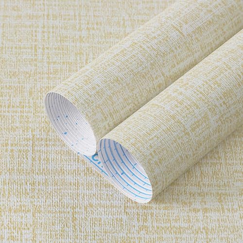 Guvana Grasscloth Peel and Stick Wallpaper Cream Textured Contact Paper Modern Removable Self Adhesive Wall Paper Thicken Fabric Faux Linen Wallpaper for Bathroom Wall Covering Vinyl 394inx15.7in - color: Ceam, size: 15.7" x 394"