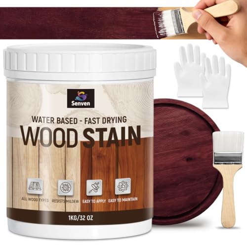 Wood Stain, Rosewood Wood Stain, 500ML Woods-Stain for Woods, Furniture, Cabinet, Fast Drying Woods-Stain, Non-Toxic Wood-Stains, Water Based & Low Odor Wood-Stains, Indoor Outdoor Woods Stains 16oz - color: Rosewood, size: 17 Fl Oz