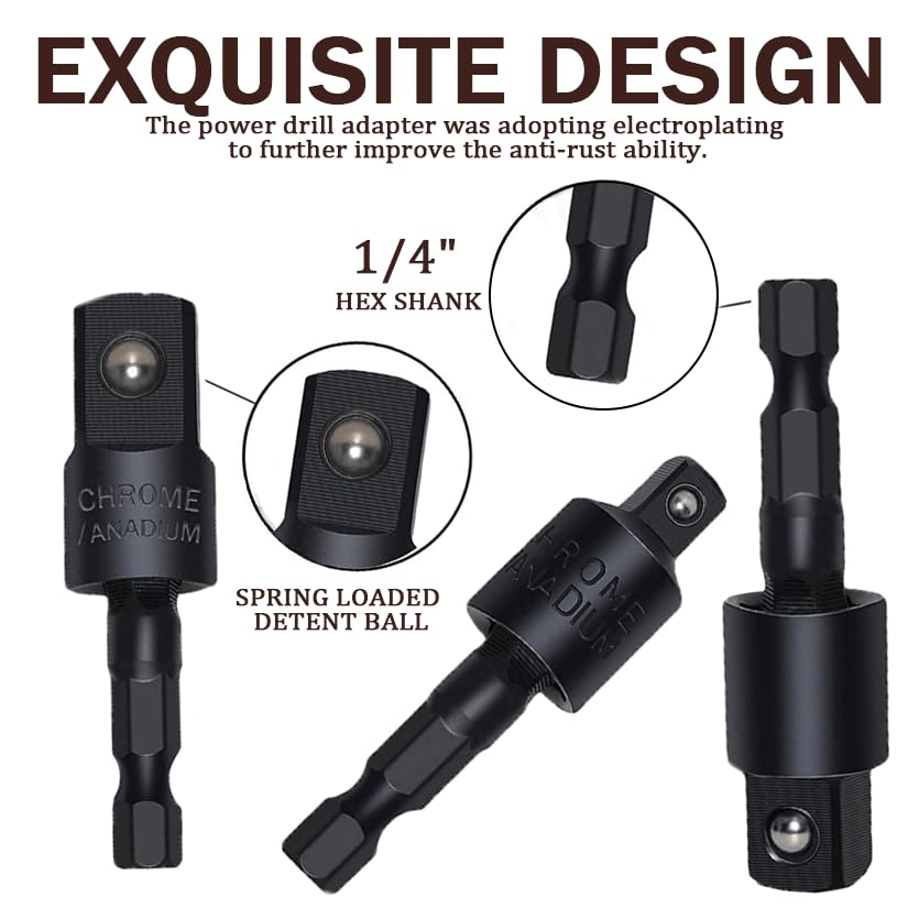 18pcs Right Angle Drill Attachment, 105 Degree Flexible Extension with Hex Shank, Rotatable Socket Adapter for Screwdriver Bits - color: 18pcs-2