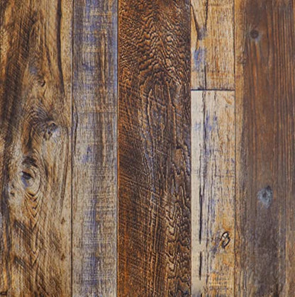 Hopeak Faux Wood Wallpaper Peel and Stick Self-Adhesive Vinyl Decorative Wallpaper Removable 17.5 x 118 Inches Brown - size: 17.5" x 118"