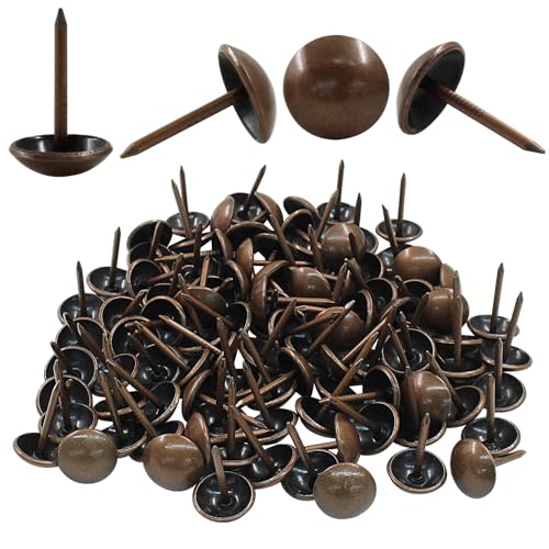 Waziaqoc Upholstery Tacks, Red Copper, 7/16 Inch Round, 100 PCS - color: Red Copper
