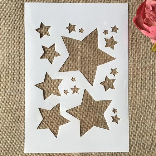 TIAMECH A4 Reusable Shinning Star Stencil for Painting - style: Shinning Stars