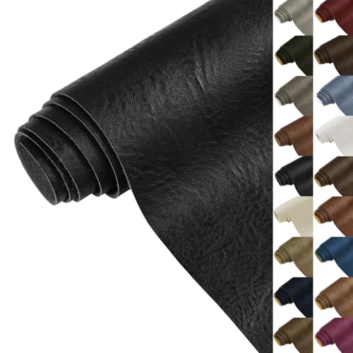 Faux Leather 1.0mm Upholstery Fabric by the Yard 12 Yard Black - color: Black, size: 12 Yard