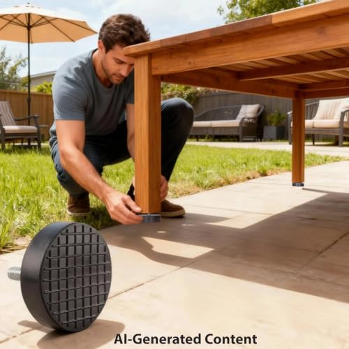 NEWBYTEK M8 Heavy Duty Leveling Feet, 2" Base Rubber Anti-Vibration (4Pk) - size: Metric M8 thread，4pcs