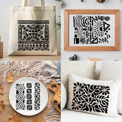 Stencils for Crafts Reusable Texture Painting Template on Wood Furniture - style: Textures
