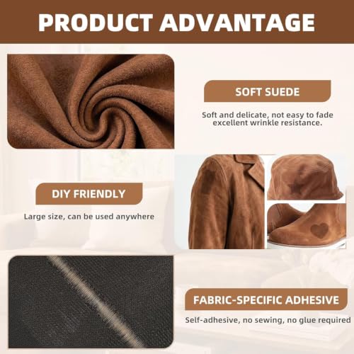 Fabric Repair Patch, Self Adhesive Couch Tape for Cloth Furniture - color: Suede Brown, size: 3.5X79 Inch