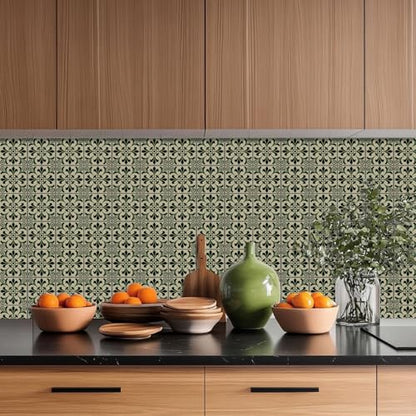36 Pcs 4 Styles Retro Bohemian Patten Tile Sticker Green Patten Wall Tile Stickers Waterproof Self Adhesive Stick on Decals for Kitchen Bathroom Wall Art 4×4 Inch - color: Colorful