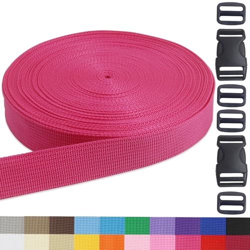 Rose 1 inch Webbing Strap Kit for DIY Crafts-Backpacks-20yds - color: Rose
