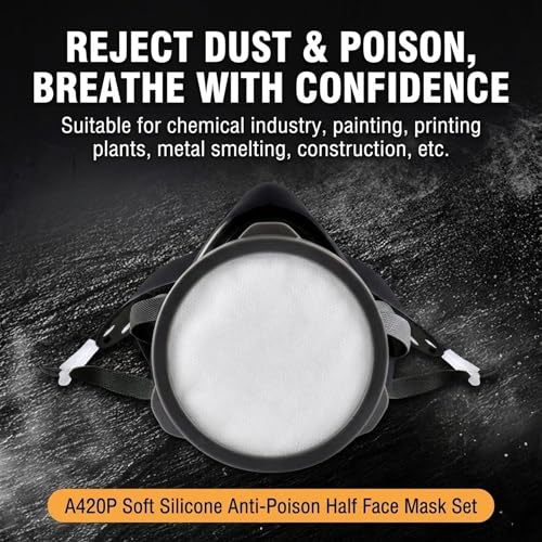 16-Piece Professional Safety Armor Kit - Half Face Respirator, Anti-Fog Goggles & Noise-Reducing Earplugs for Woodworking, Sanding, Painting, DIY Construction
