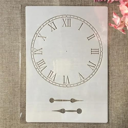 TIAMECH A4 Reusable Rome Clock Dial Stencil for Painting - style: Rome Clock Dial