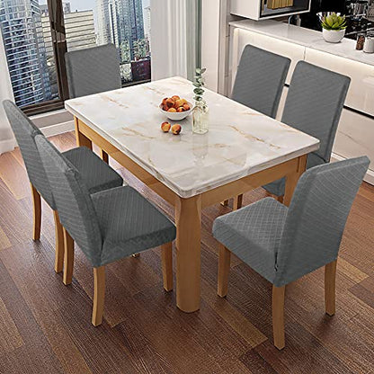 Genina Waterproof Chair Covers for Dining Room Dining Chair Covers Kitchen Parsons Chair Covers (Gray, 2 PCS) - color: Grey, size: 2 PCS
