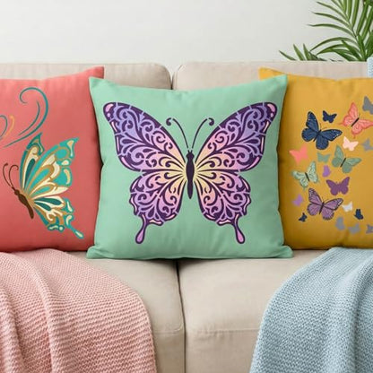 12Pcs Butterfly Stencil for Painting Reusable PET Painting Stencils Set Spring Drawing Templates for Wood Furniture Canvas Paper Fabric - color: Butterfly