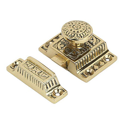 A29 Cabinet Latch, Solid Brass, Windsor Design, Polished Lacquered Finish - color: Polished Lacquered