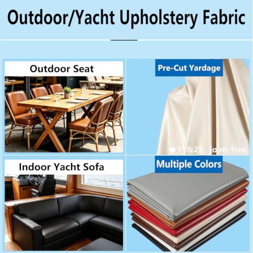 Picheng Vinyl Uholstery Faux Leather: 54" x 36" Soft Durable Marine Vinyl - color: Beige, size: 1Yard（54"x36"）