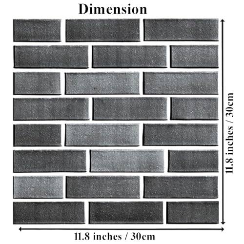 3D Wall Panels Peel and Stick 10 PCS PVC Brick Stone Wallpaper - color: Gray