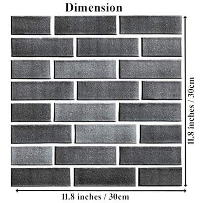 3D Wall Panels Peel and Stick 10 PCS PVC Brick Stone Wallpaper - color: Gray