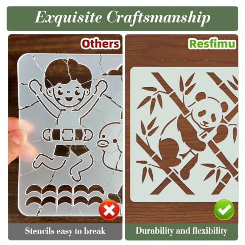Panda Animal Stencils for Crafts Reusable 20Pcs Stencils(5.9X5.9 Inch) - color: Panda