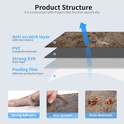 Art3d 102-Pack Peel and Stick Backsplash, Stick on Subway Tile, Rust Slate - color: Rust-slate