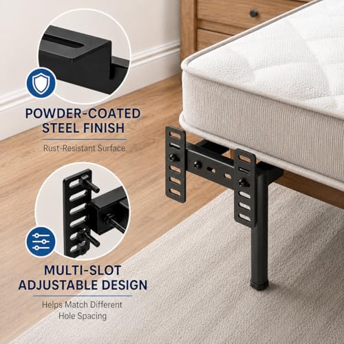 Adjustable Headboard Brackets for Metal Bed Frame w/ Dual Bilateral Plates