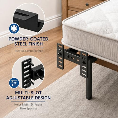 Adjustable Headboard Brackets for Metal Bed Frame w/ Dual Bilateral Plates
