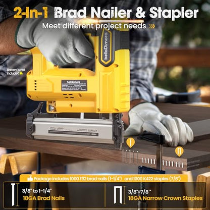 Cordless Brad Nailer Compatible with DeWalt 20V Battery