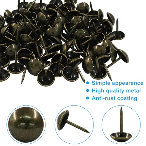 100Pcs 7/16 Inch Upholstery Tacks, Antique Brass - color: Bronze