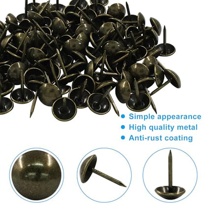 100Pcs 7/16 Inch Upholstery Tacks, Antique Brass - color: Bronze
