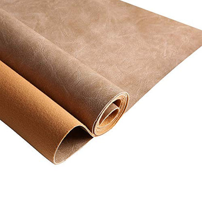 Premium Faux Leather Upholstery Fabric 1.2mm Thickness，Waterproof Upholstery Leather Distressed Bark Fabric 10 Yards Roll(Nude,Shipped as a 360"x54" Roll) - color: Nude, size: 360"x54"