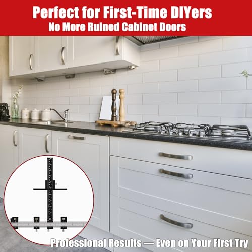 Cabinet Hardware Jig, Cabinet Handle Jig with Center Punch and Drill Bits