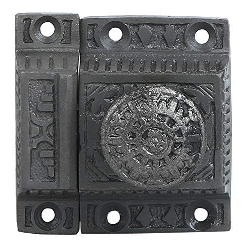 A29 Cabinet Latch, Cast Iron, Windsor Design, Antique Iron Finish - color: Antique Iron-B