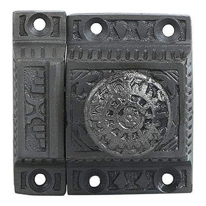 A29 Cabinet Latch, Cast Iron, Windsor Design, Antique Iron Finish - color: Antique Iron-B
