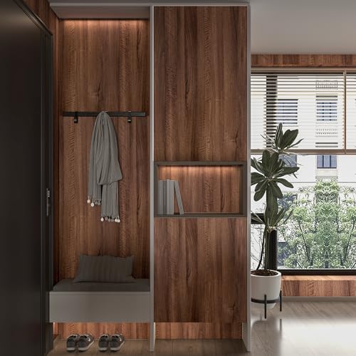 Large Walnut Wood Contact Paper 48x118 inch Peel and Stick Wood Grain Wallpaper Self-Adhesive Wooden Look Decorative Wallpaper Removable Countertop Vinyl Wrap for Drawer Liner Cabinets Walls - size: 48" x 118"