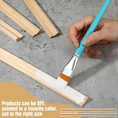 24 Pcs Wall Molding Trim, Unfinished Fluted Wooden Panel Decorative Wood Trim Molding for DIY Home Improvement, Furniture, Cabinet, Door, and Table Accent (15.8" x 0.9" x 0.3")