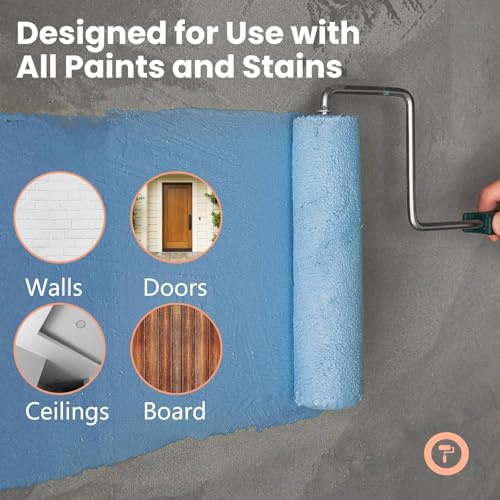 Mister Rui 28 Pack Paint Roller Kit with Extension Pole - size: 28 Pack 9 Inch Paint Roller Kit & Extension Pole