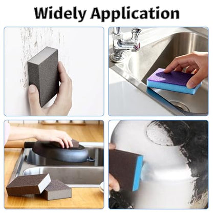6 Pcs Sanding Sponge, 80 Grit, Wet Dry, Double Sided, Blue - size: 80 Grits
