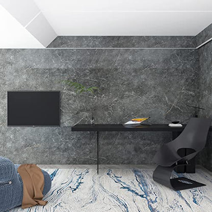 Gray Marble Contact Paper Peel Stick Grey Glossy Thick Granite Marble Wallpaper for Countertop 31.5x197 inch Waterproof Self Adhesive Furniture Stickers Kitchen Counter Bathroom Wall Vinyl Decor