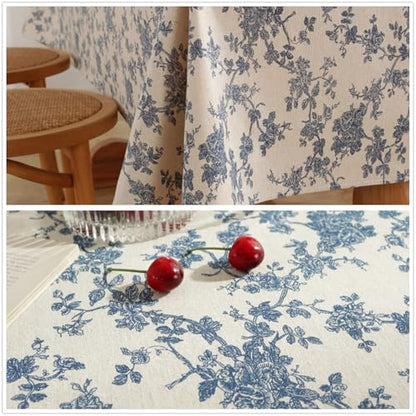 Linen Floral Fabric by The Yard 3 Yard by 62 Inch Width - color: Farmhouse Peony, size: 3 Yard