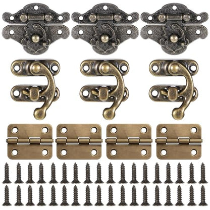 Hinges for Wooden Box, 18 Sets Retro Jewelry Box Hinges