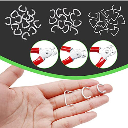 540 pcs Hog Rings with Straight Hog Ring Pliers Kit 3/4" 1/2" 3/8 "Galvanized Hog Rings for Animal Pet Cages、Ropes、Bagging、DIY Craft、Furniture - color: Red, size: 540PCS-Straight