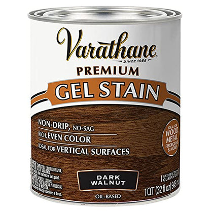 Varathane Premium Dark Walnut Gel Stain - color: Dark Walnut, size: Quart (Pack of 1)