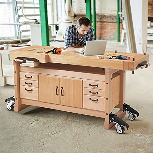 SPACECARE Retractable Workbench Casters Kit, 800 lbs Capacity 4 Pack - style: 800