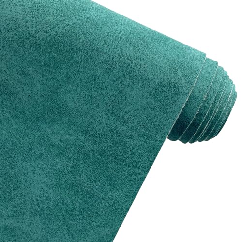 XHT 30 x 135 cm Suede PU Faux Leather Fabric, Soft Smooth Crafts Synthetic Fabric for DIY Handicraft Wallets Bags Making (Cyan) - color: Cyan