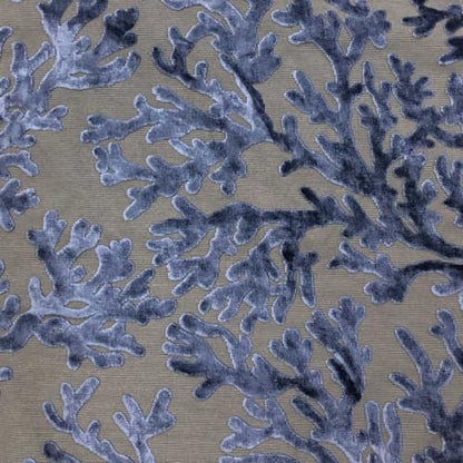 TOP FABRIC, St. Tropez - Scuba, Coral Pattern Burnout Velvet Upholstery Fabric by The Yard Navy - color: Navy