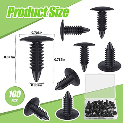 100 Pieces Patio Strapping Rivets Fasteners 3/4" Length Medium Multi Gauge Rivet for Patio Lawn Chair Webbing Repair Strap for Outdoor Furniture Lounge 1/4 Inch Hole (Black) - color: Black